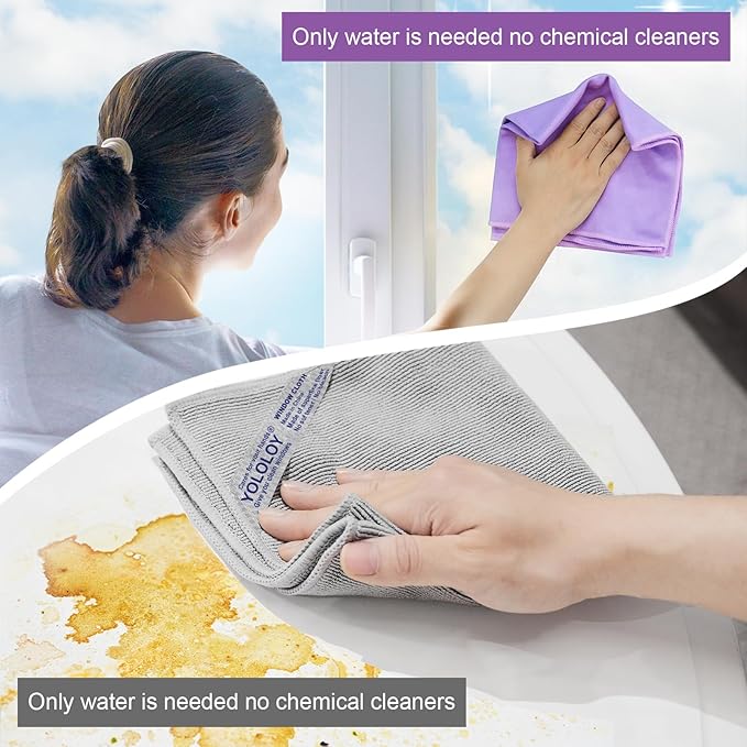 Window Cloth 2 pack, Basic Package Cleaning Cloth, Quality Replacement For Norwex. for Cleaning Home Window, car, Restaurant, Clean and Leave no Traces. Only Water is Needed to Complete The Cleaning