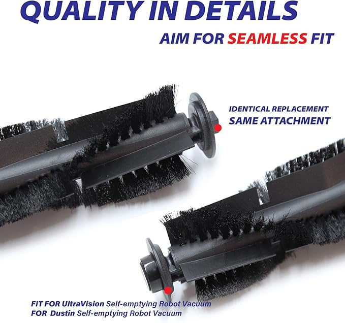 Replacement Parts Fit For Dustin Self-Emptying Robot Vacuum/Fit For Bobsweep Pet24-7-913, Fit For Ultravision Robot Vacuum/Fit For Bobsweep Pet24-7-213 (17PC-side brush& mop& main brush& filter)