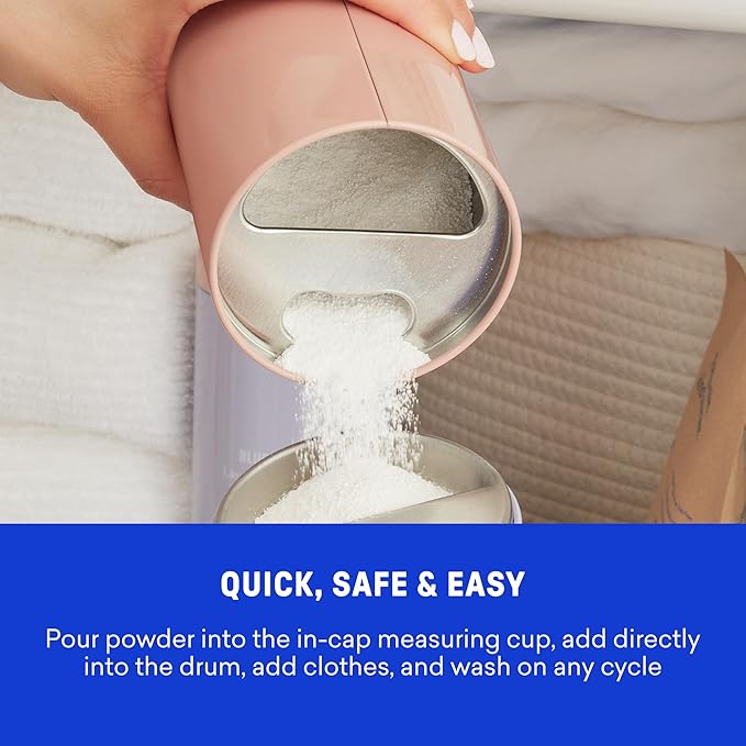 BLUELAND Oxi Laundry Booster Powder with Tin, Starter Set, Fragrance Free & Clear, 25 Loads, 17.6 oz, Plastic-Free, Eco Friendly, Oxy Cleaner, Stain Remover