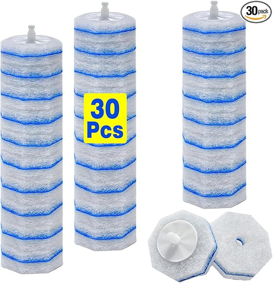 30 Toilet Bowal Wand Refills Fits for Clorox Toilet Brush Wand, Upgrade 3-Layer Disposable Bowl Cleaner Refills for Bathroom Cleaning, 3X Cleaning Power, No Falling Apart