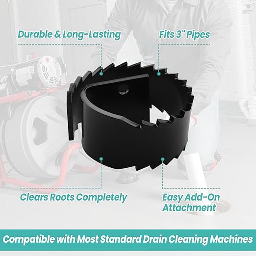QQZ General Drain Cleaner Heavy Duty Saw Blade 3HDB, Root Cutter for Drain Cleaning