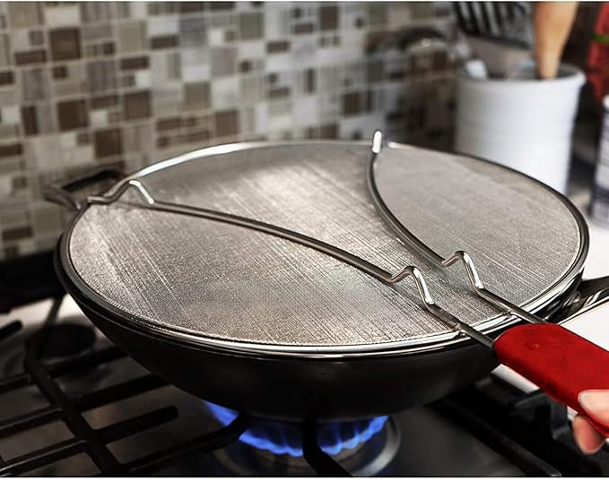 Alpha Living 60134ST Set of 3 Splatter Screens – 13", 11.5", and 9.5" Stainless Steel Fine Mesh, Comfort Grip Handles – Grease & Oil Guard for Frying Pans, Boiling Pots, Safe Cooking Lid Set of 3