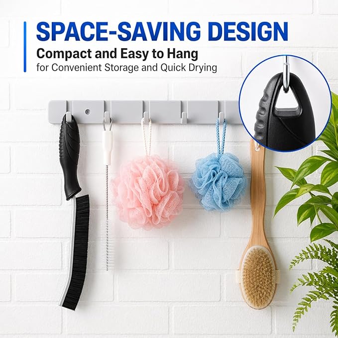 Cadley Cleaning Brush Set of 4, Cleaning Brushes for Household Use, Grout Cleaner Brush with Long Handle, Gap Cleaning Tool, Hard Bristle Brushes for Bathroom, Kitchen & Home Essentials