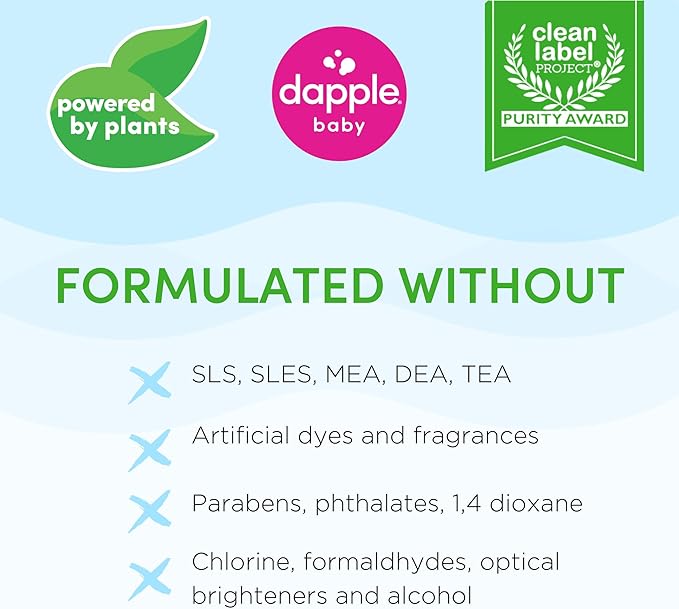 Dapple Baby Bottle Soap, Hypoallergenic Dish Soap for Baby Bottles, Powered by Plants, 1 Pump Included, Packaging May Vary, Fragrance Free, 16.9 Fl Oz (Pack of 3)