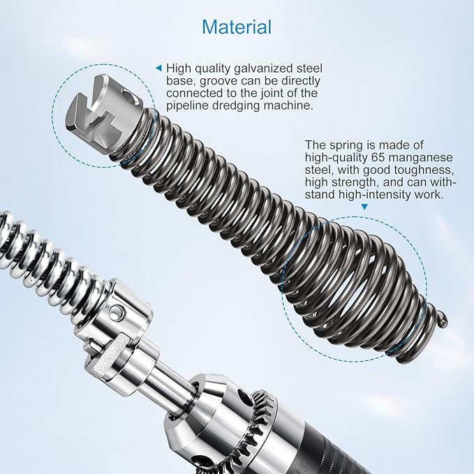 10Pcs Drain Snake Drill Attachment, Includes 4 Cutters and 5 Spirals, Drain Auger Cutter Kit, Compatible with K-400,C-4,C-6,C-7,C-8,and C-9 Models