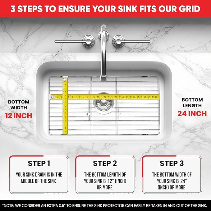 Better Houseware Sink Protectors for Kitchen Sink, Protective Metal Grid, 24.125x12.75x1 inches, Black Kitchen Sink Mat to Shield Sink Base from Scratches, Rust-Resistant Coating, 2 Pack, XL