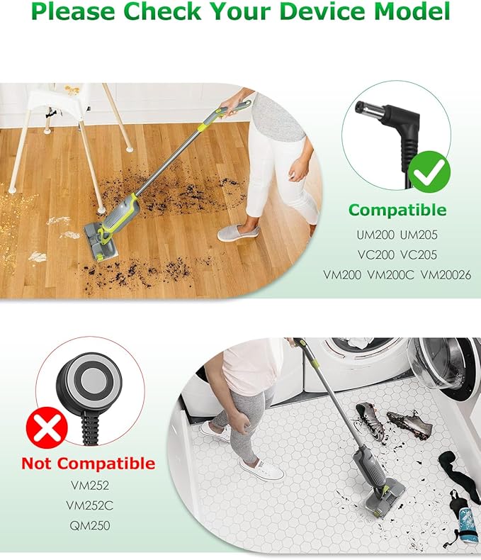 Charger for Shark VACMOP VM200(Old Version) VM190 VM200C VM20026 Pro Cordless Hard Floor Vacuum Mop 13.3V Adapter for Shark Vacmop UM200 UM205 VC200 VC205 Shark Vacmop Replacement Charger 6.2FT