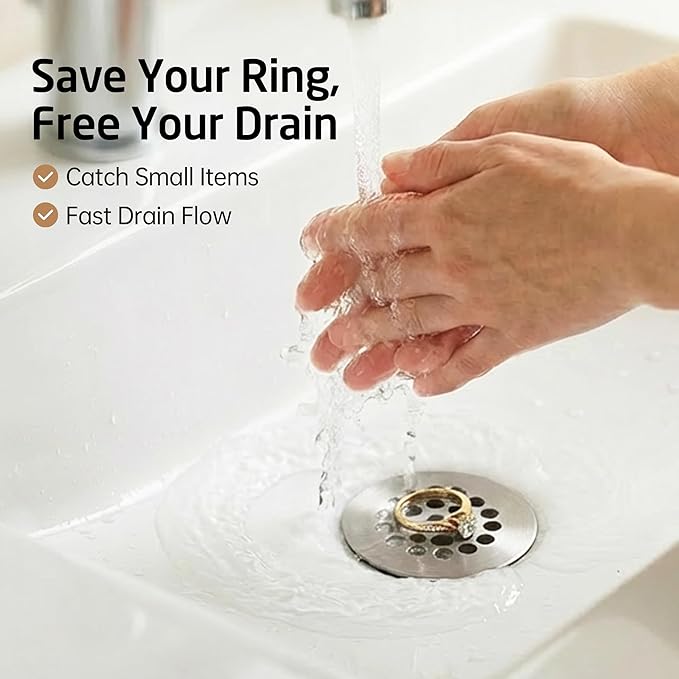 KES Faster Drainage Bathroom Sink Drain Without Overflow, Anti-Clog Open Grid Design, Brushed Nickel Vessel & Vanity Drain Strainer, Stainless Steel & Brass, S2021D-BN