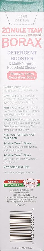 Borax 20 Mule Team Detergent Booster, 65 Oz (Pack of 2)