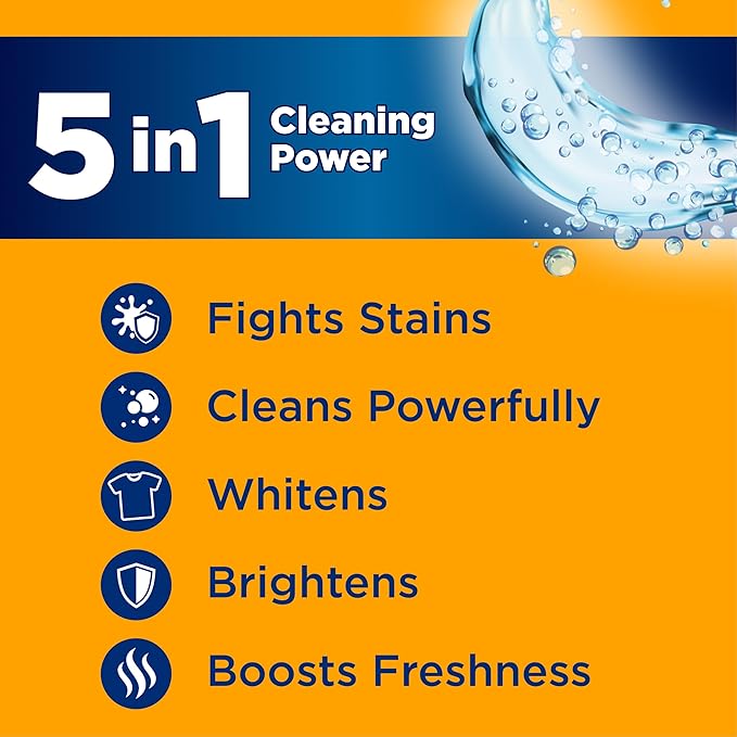 ARM & HAMMER Plus OxiClean Ultra Stain Fighters Liquid Laundry Detergent, Stain Remover for Clothes, Clean Meadow, 74 Loads, 96.2 fl oz