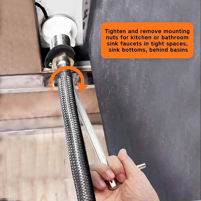 11" Basin Wrench with Adjustable Jaw from 3/8 Inch to 1-1/4 Inch, Sink Faucet Wrench for Fixing Rear and Union Nuts Under Sink Tight Spaces