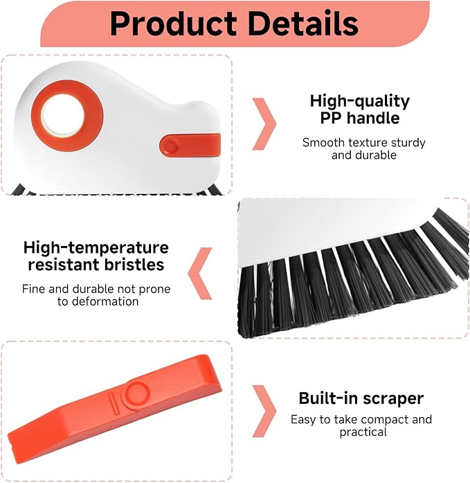 2 Pcs 2 in 1 Window Track Cleaner, Groove Cleaner Brush, Effective Window Sill Cleaner Tool Perfect for Sliding Door Tracks and Glass Door Grooves for Home Bathroom Kitchen Use (5 PCS)