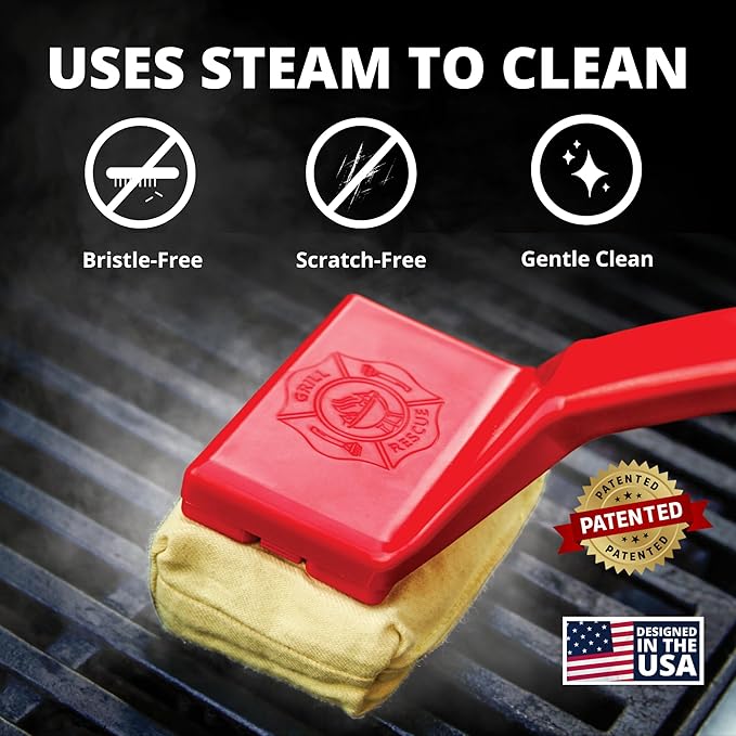 Grill Rescue BBQ Replaceable Scraper Cleaning Head, Bristle Free - Durable and Unique Scraper Tools for Cast Iron or Stainless-Steel Grates, Barbecue Cleaner