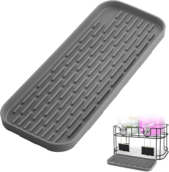 Drip Tray for Drink Dispenser, 1 Pack Gray Reusable Drip Pan for DD&HAPP Glass Drink Dispenser