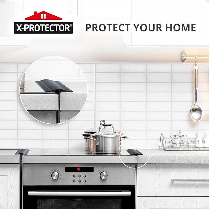 Silicone Stove Gap Cover X-Protector – 50” x 2" Guard Between Stove and Counter – Self-Adhesive Premium Counter Gap Filler – Heat Resistant Oven Counter Gap Protector – Silicone Stove Top Spill Guard