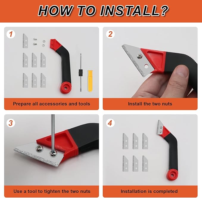 Grout Removal Tool Set, Heavy Duty Grout Saw with Replaceable Blades, Tile Grout Remover for Bathroom Kitchen Floor Joints and Corners