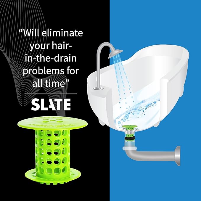 TubShroom Tub Drain Hair Catcher Strainer, Green – Drain Protector and Hair Catcher for Bathroom Drains, Fits 1.5” – 1.75” Bathtub and Shower Tub Drains