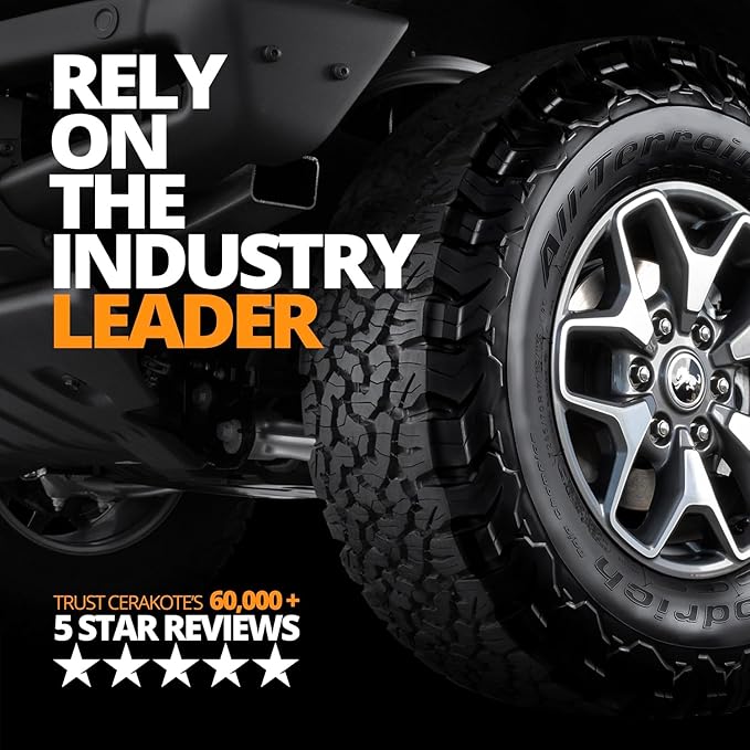 CERAKOTE Rapid Ceramic Tire Coat (32 oz.) - Showroom New Tire Shine – Deep Tire Black Finish – Lasts Up to 10x Longer – No Sling, Non-Greasy Ceramic Tire Coating – Easy Application