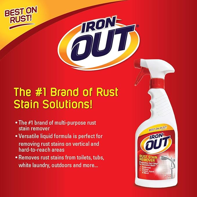 Iron Out Rust Stain Remover Spray Gel, 16 Fl. Oz. Bottle 3-Pack