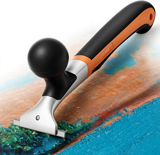 2-1/2" Heavy-Duty Premium Ergonomic Carbide Scraper Tool, Removal on Dry Glaze, Stains, Putty, Scratches, Rust, Paint, Glue, Varnish, Resin, Suitable for Various Surfaces, Wood, Metal, Glass & Floors