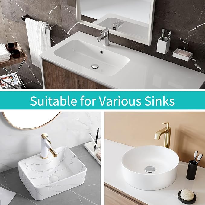 Universal Bathroom Sink Stopper with Hair Catcher, for 1.04-1.97 Inch Drain Hole, Spring Core Bathtub Drain Cover, Pop Up Sink Plug Basin Drain Strainer, Gray