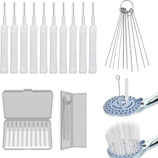 20PCS Shower Head Cleaning Brush,Tiny Brushes for Cleaning Shower Head,Gap Hole Anti-Clogging Cleaning Brush,Descaler Needles,Rust-Proof Showerhead Cleaner Set for Home and Kitchen (20 Pcs)