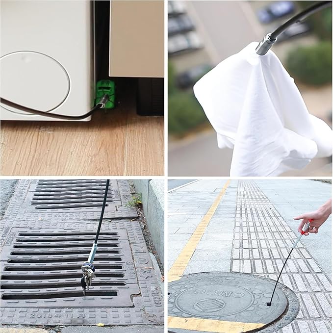Upgraded Drain Snake, 61 inch plumbing snake，Sink Snake Drain Clog Remover for Sewer Kitchen Bathroom