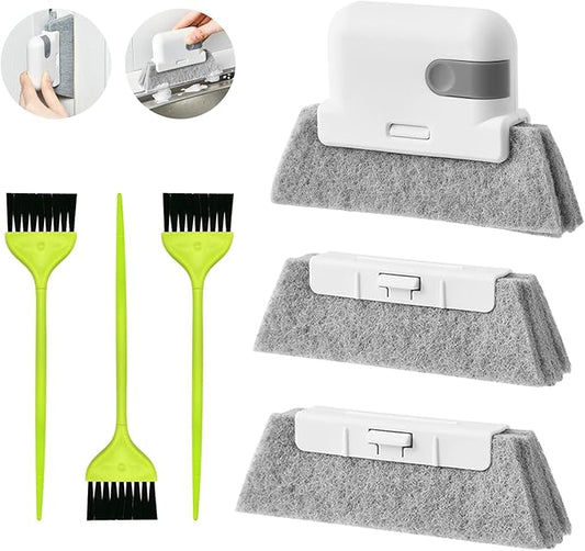 6Pcs Magic Groove Gap Cleaning Brushes Kit, Door Window Track Crevice Cleaning Brush, Window Cleaning Brush for Sink, Kitchen, Bathroom, Car Vents, Keyboard, Household Cleaning Tools Set
