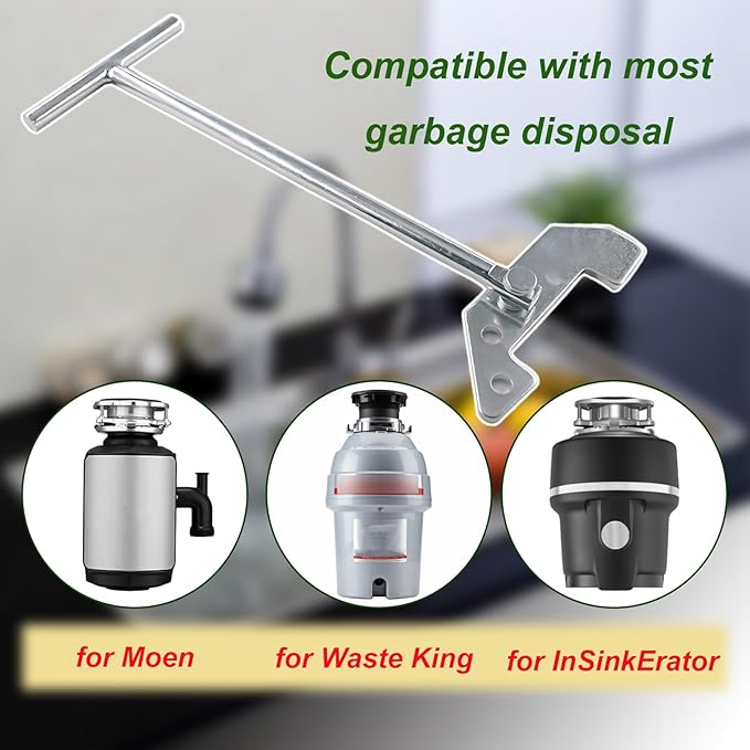 Garbage Disposal Unjamming Wrench, Garbage Disposal Wrench Tool Compatible with Moen/Waste King/InSinkErator Garbage Disposals,Dislodge Jams or Clutter From Above The Sink