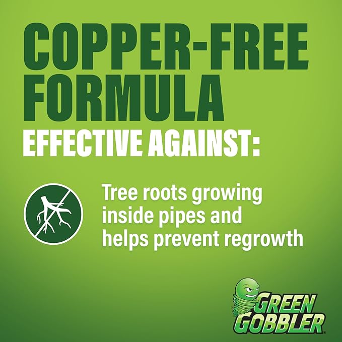 Green Gobbler, FOAMING Root Killer | Kills Tree Roots in Pipes & Sewer Lines | Contains No Copper Sulfate | Safe for Pipes and Septic - 2 USES, 4 LBS