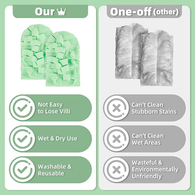 12 PCS Fleece Reusable Duster Refills Compatible with Swiffer Handle, Washable Heavy Duty Duster Pads for Fan, Window, Furniture, Car, 360 Cleaning Cloths Include 1 Handle, Morandi Colors