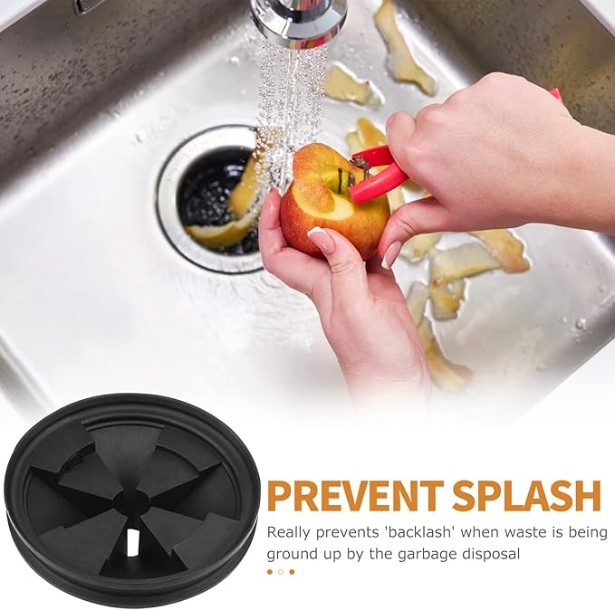 Garbage Disposal Splash Guard, 2 Pack Upgraded EPDM Rubber Drain Insert for InSinkErator Evolution Series 3 3/8" QCB-AM Sink Baffle Drain Cover Removable Quiet Collar EPDM Strainer Insert Parts