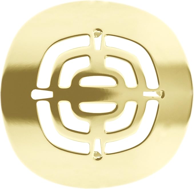 Westbrass A316-01 4-1/2" OD Brass Snap-in Shower Strainer Grid Drain Cover, Polished Brass