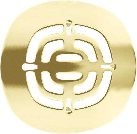Westbrass A316-01 4-1/2" OD Brass Snap-in Shower Strainer Grid Drain Cover, Polished Brass
