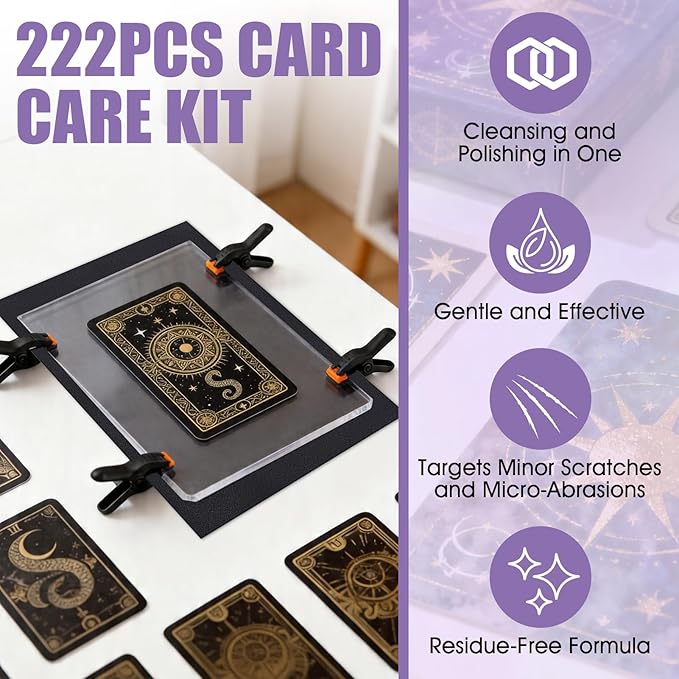 Card Care Clean Kit, Trading Card Cleaning Kit Includes Polishing Paste and Cleaning Spray Surface Care Effective Cleaning Repairing Scratches for Caring for Various Types of Cards