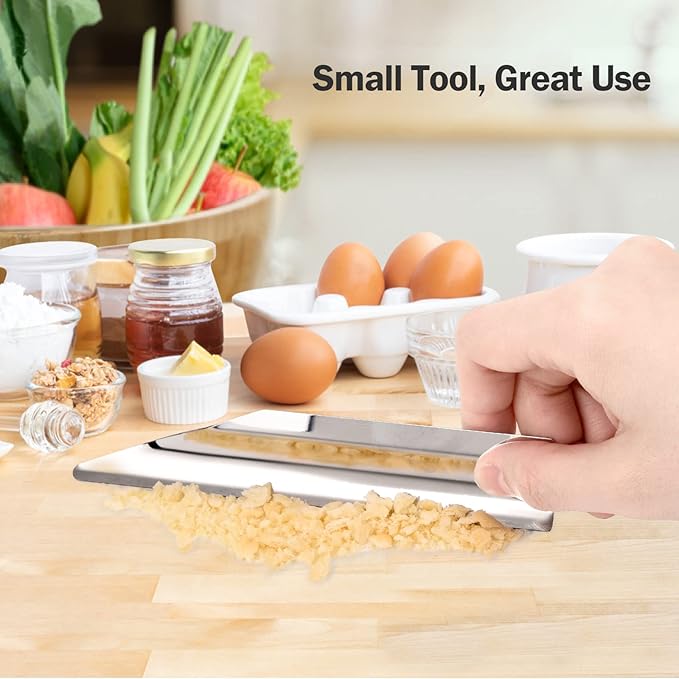 Table Crumb Sweeper, Crumb Sweeper for Tablecloth, Crumb Scraper Cumb Catcher on Table, Server Tools Stainless Steel Crumbers for Servers, Waiters and Waitresses (1 PACK, Pure Silver)