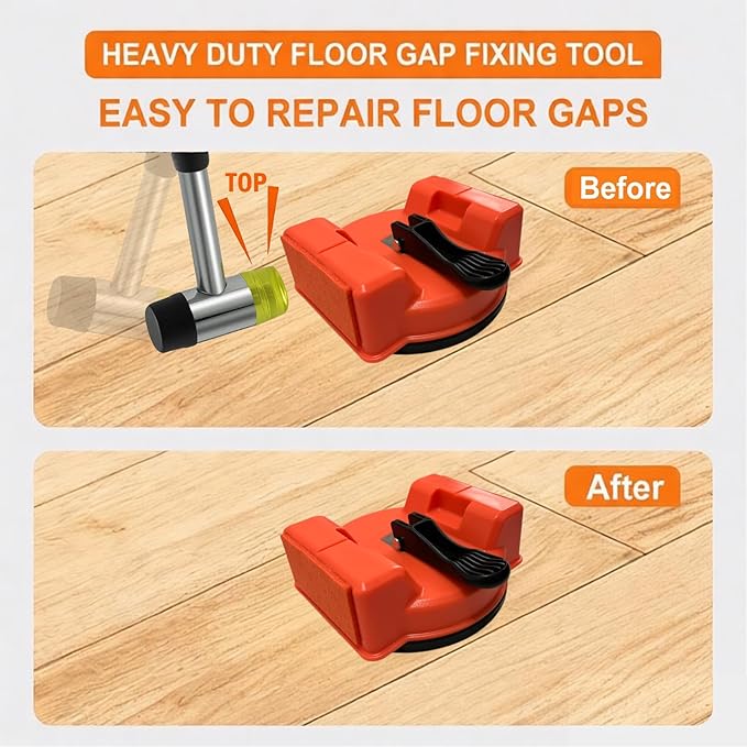 Floor Gap Fixer Tool, Large 4.6IN Laminate Flooring Tools, Enhanced Suction Cup & 6 PCS Sticky Pads for Laminate, Wood, Tile, Vinyl Floor Gap Repair Tool - Durable, Compact, & Efficient Flooring Tools