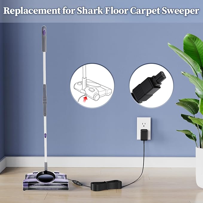 Charger for Shark V2945Z V2950 XA2950 Floor Carpet Sweeper Power Cord Replacement P/N for YLS0041-T110025 Vacuum AC DC Adapter Adaptor Supply