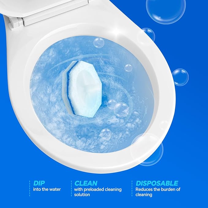 2X Cleaning Power Upgrade Formula Toilet Wand Refills, Fits for Clorox Wand, 50 Count Disposable Toilet Bowl Wand Refills - No Falling Apart, Fits Most Brand Toilet Brushes for Bathroom Cleaning