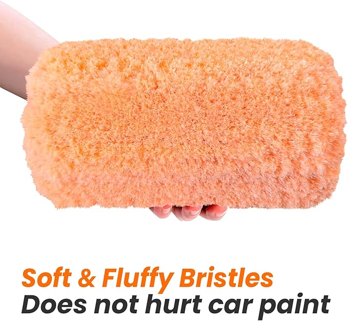12" Car Wash Brush Head with Soft Bristle for Auto RV Truck Boat Camper Exterior Washing Cleaning