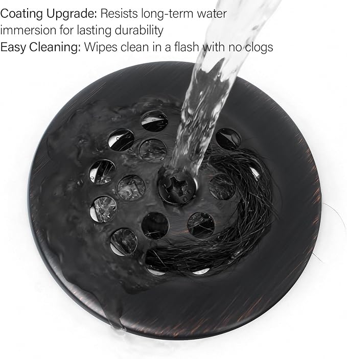 Oil Rubbed Bronze Trip Lever Bathtub Drain Tub Trim Set with Trip Lever Overflow Face Plate Bathroom Tub Drains Replacement Conversion Tub Drain Kit Assembly with Universal Fine & Coarse Thread
