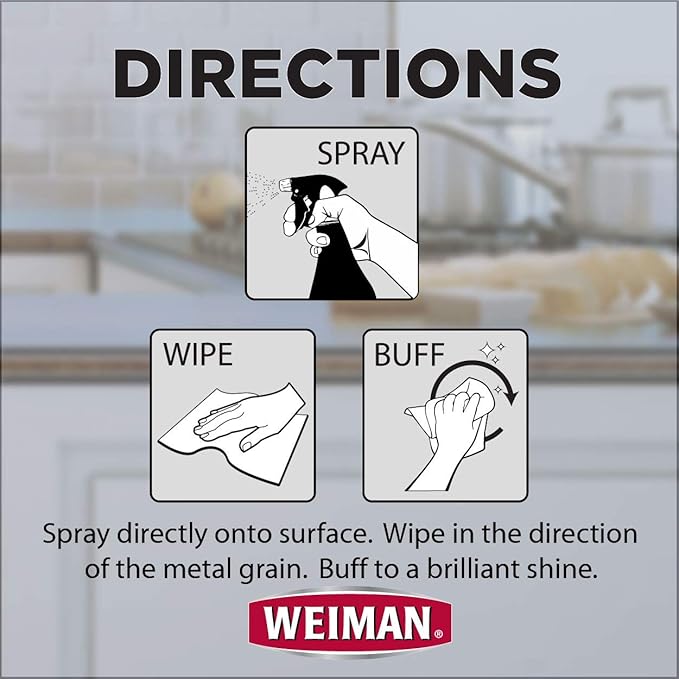Weiman Stainless Steel Cleaner and Polish Trigger Spray, 12 Fl Oz (Pack of 6)