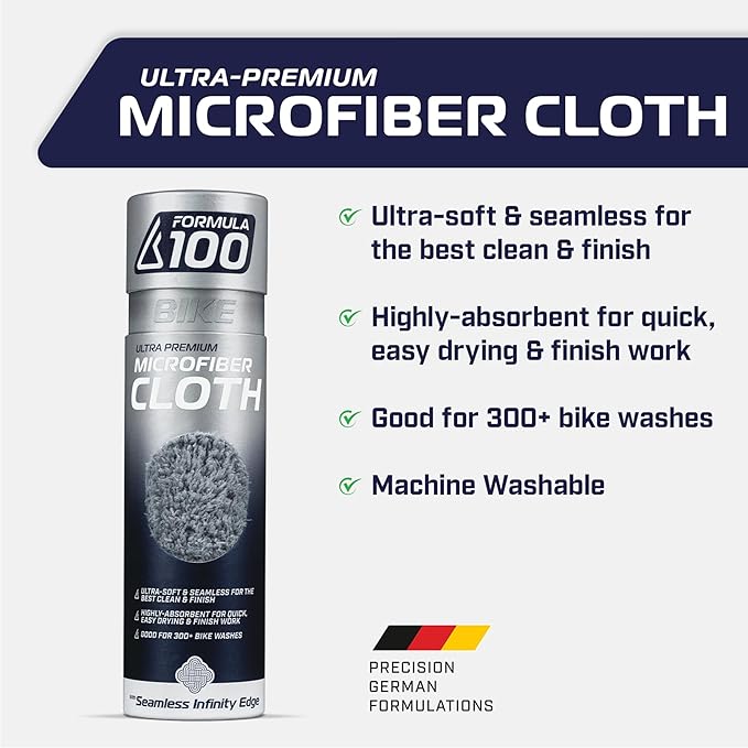 Ultra-Premium Microfiber Cloth for Bikes & Cars – Quality Care for Bicycles – Scratch-Free, Smooth Application, Trophy-Clean Finish