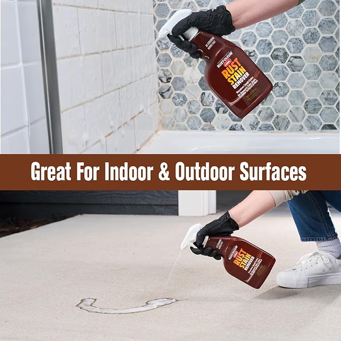 Rust-Oleum Whink Rust Stain Remover | Heavy-Duty Iron Stain Remover Foaming Spray with Excellent Cling for Toilets, Showers, Sinks, Outdoor Siding | 24 oz