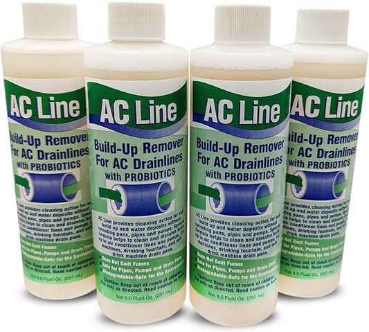 AC Drain Line Cleaner - 4 Pack / 12 Month Supply - Cleans HVAC drain lines, condensate lines, and more
