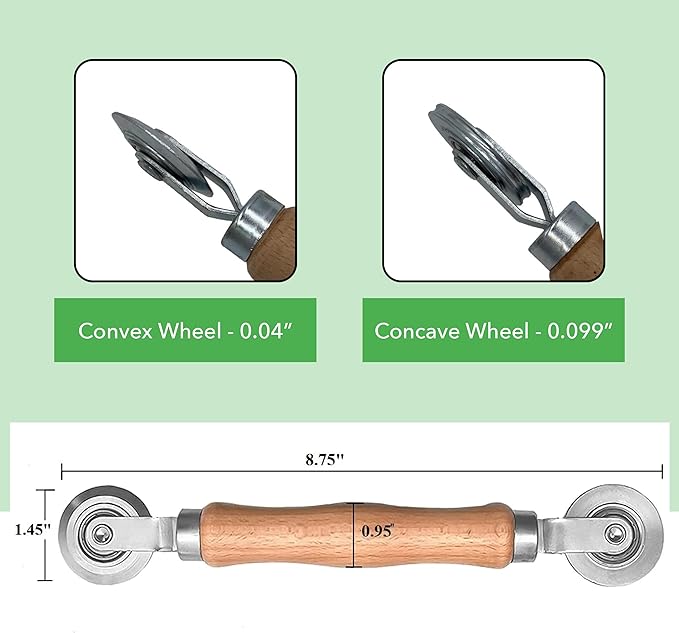 Screen Roller Tool - Rolling Tool for Installing Door & Window Screens & Repair - Spline Roller with Wood Handle & Steel Bearing Wheel - Professional Rolling Tool - Double Ended Hand Spline Roller