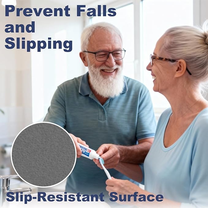 28 PCS Shower Floor Non Slip Stickers with Strong Adhesive, Invisible & Durable Anti Slip Shower Stickers with Scraper for Bath Tub, Pools and Stairs(Grey,Hexagon)
