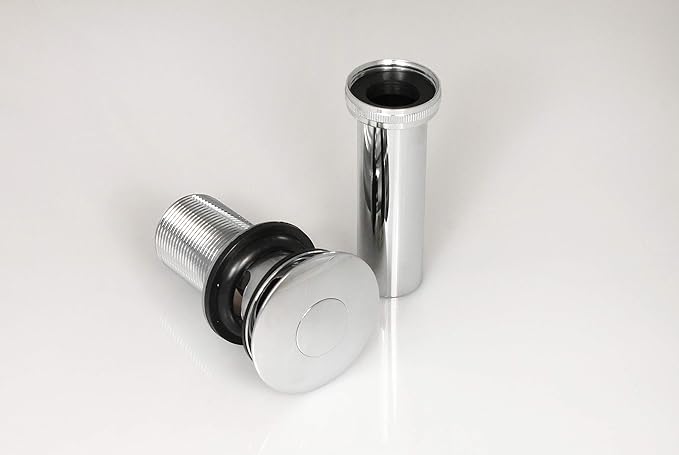Keeney Universal Button Bathroom Sink Drain with Overflow, Polished Chrome