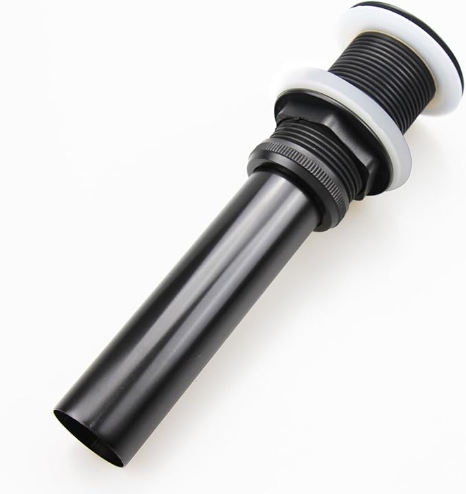 Pop Up Drain Stopper Without Overflow, Bathroom Lavatory Vanity Vessel Sink Drain, Black