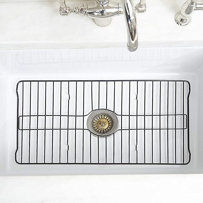 Better Houseware Sink Protectors for Kitchen Sink, Protective Metal Grid, 24.125x12.75x1 inches, Black Kitchen Sink Mat to Shield Sink Base from Scratches, Rust-Resistant Coating, XL